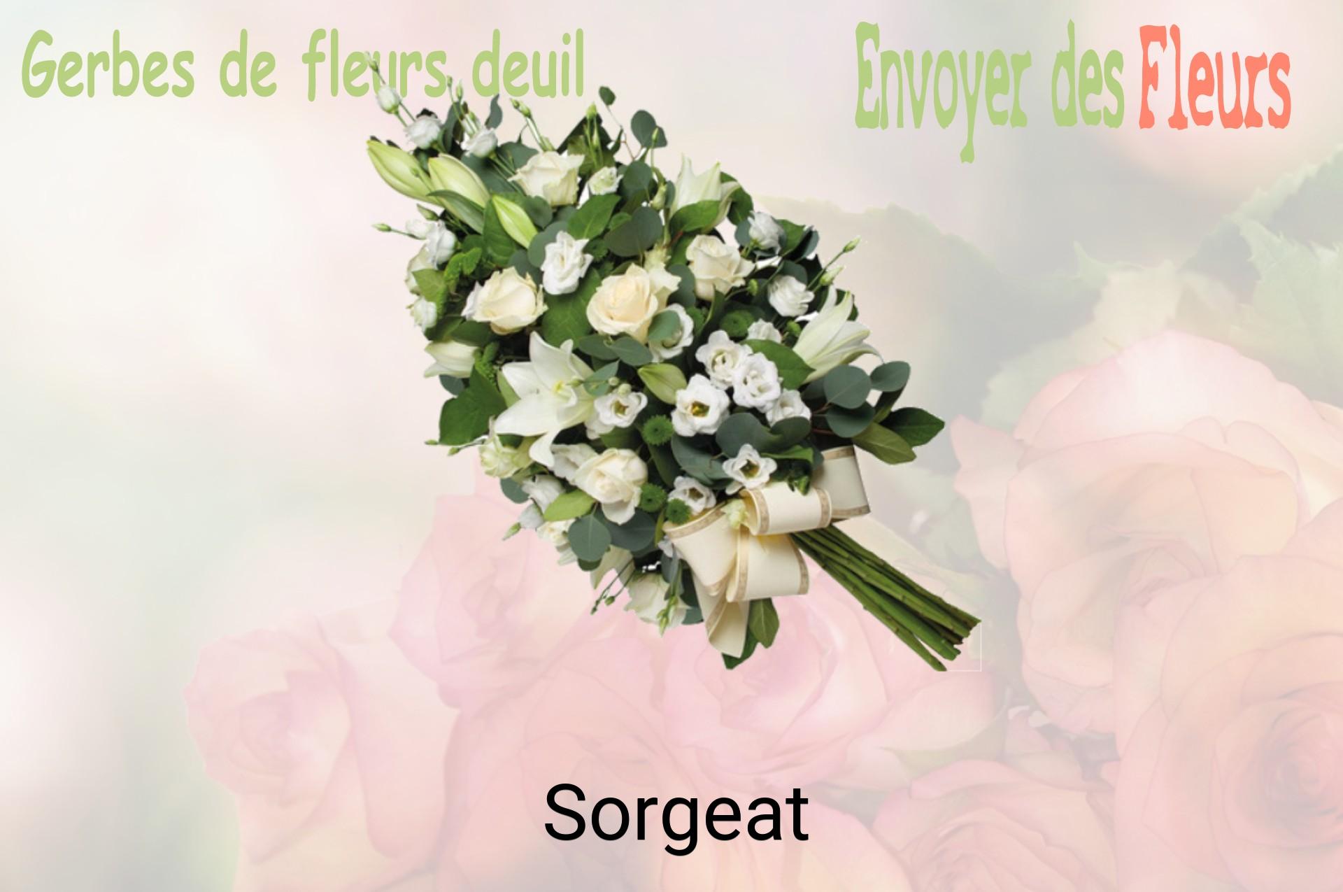 Gerbe de fleurs de deuil livrée à Sorgeat
